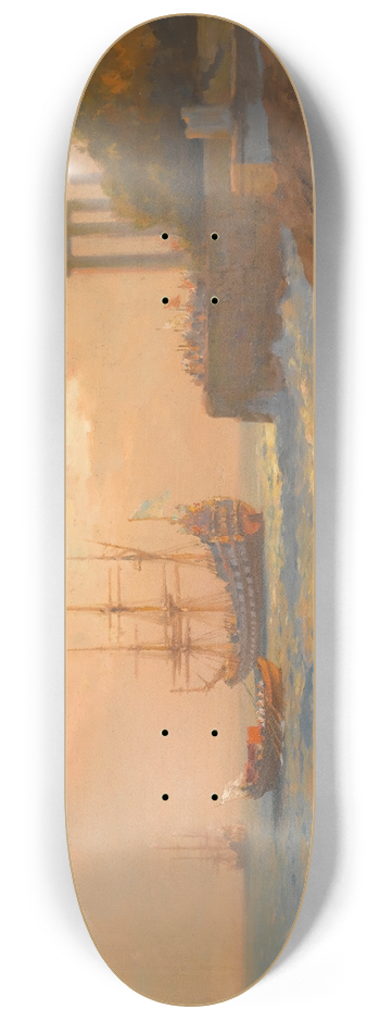 Alexei Vasilievich Hanzen - Triumphant Ship Approaching The Harbour 8.25 inch art skate deck