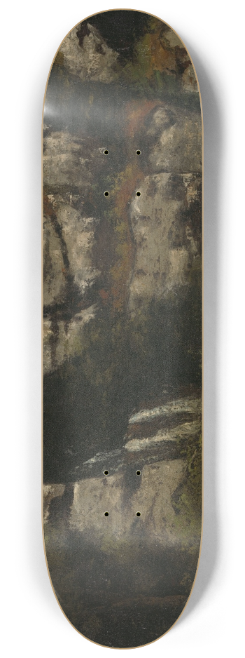 Gustave Courbet - Landscape with Rocky Cliffs and a Waterfall 8.25 inch art skate deck