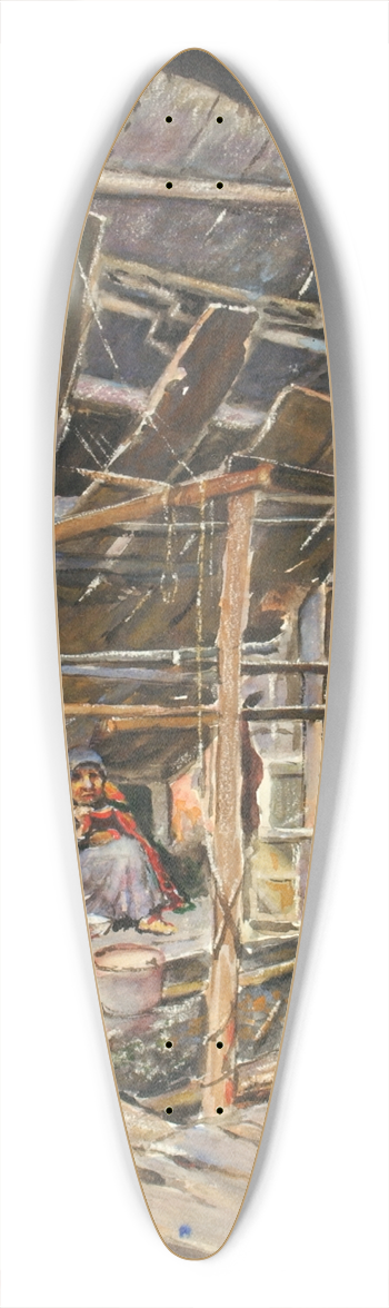 Theodore J. Richardson - Native Interior 39.3 inch art pintail longboard deck