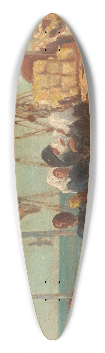 Theodoros Ralli - On Shipboard 39.3 inch art pintail longboard deck