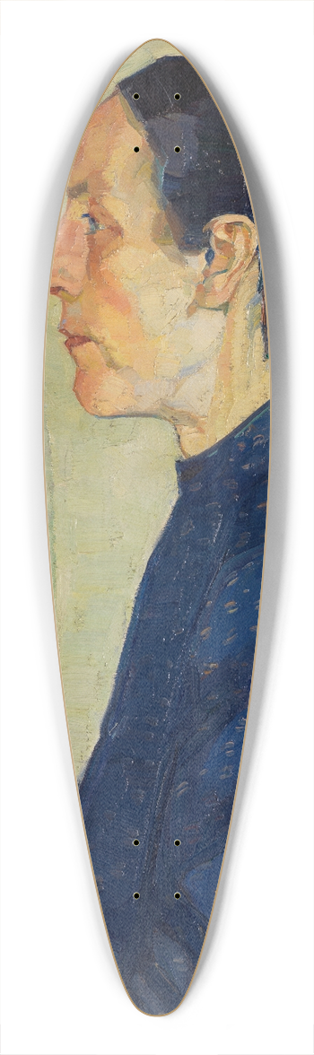 Theodor Schindler - Profilbild einer sitzenden Frau in Halbfigut 39.3 inch art pintail longboard deck