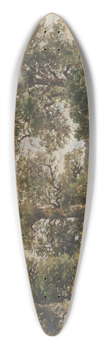 Theodor Von Hrmann - Berghang mit Baum 39.3 inch art pintail longboard deck