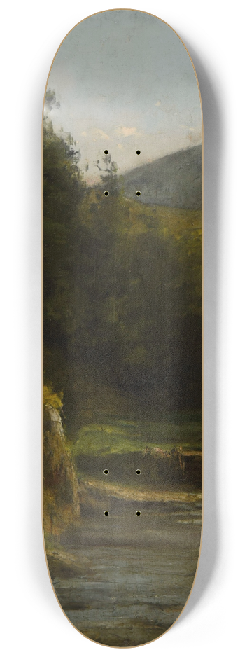 Gustave Courbet - Rochers, sapins, ruisseau 8.25 inch art skate deck