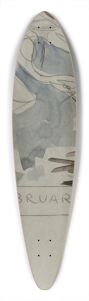 Theo van Hoytema - Ooievaar daalt op het nest neer 39.3 inch art pintail longboard deck