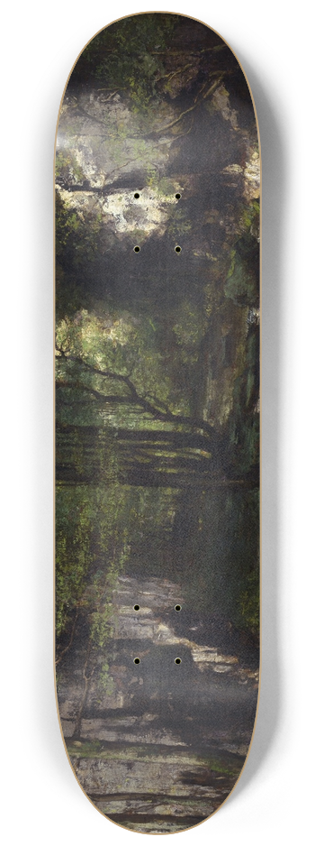 Gustave Courbet - The Stream (Le Ruisseau du Puits-Noir; valle de la Loue) 8.25 inch art skate deck