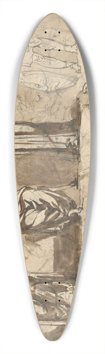 Thodore Gricault - Classical Statuary 39.3 inch art pintail longboard deck