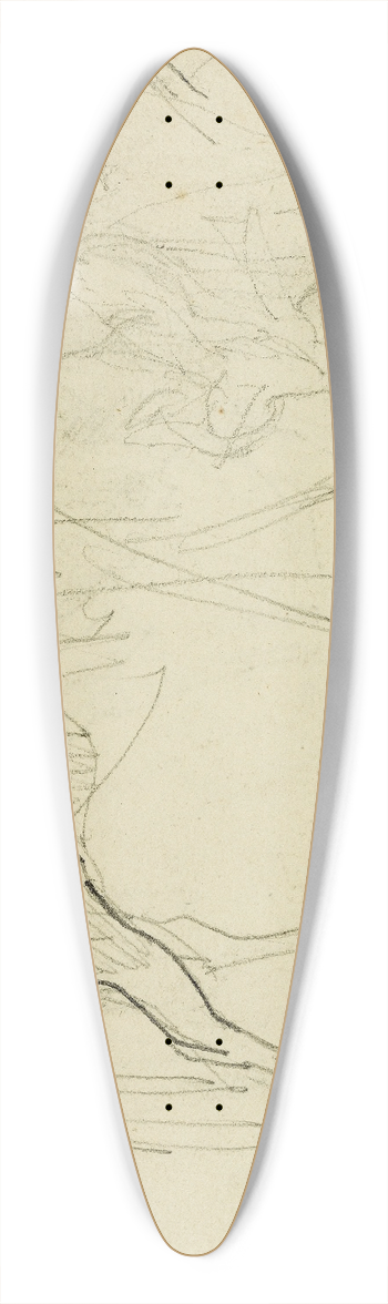 Thodore Gricault - Compositional study, horse studies 39.3 inch art pintail longboard deck