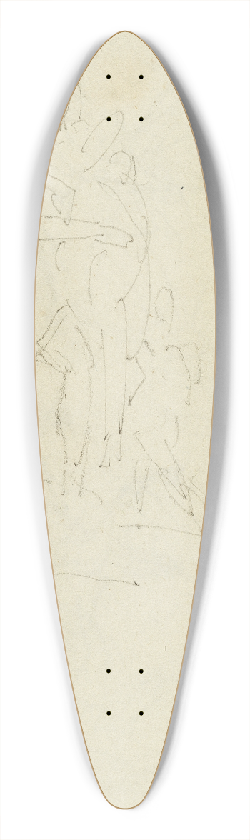 Thodore Gricault - Group of three figures 39.3 inch art pintail longboard deck