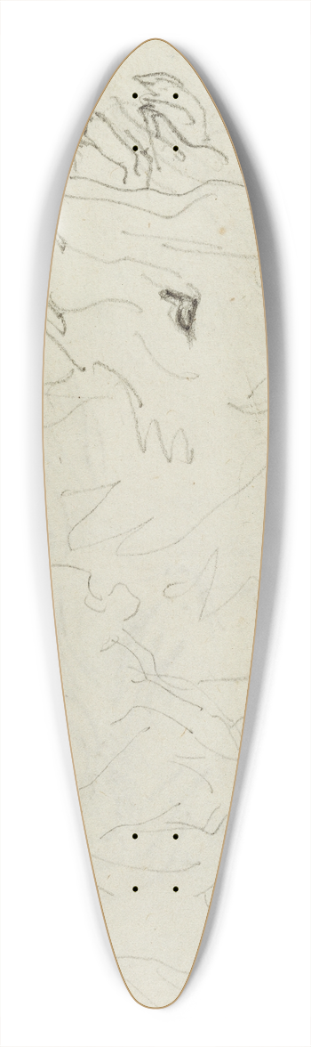 Thodore Gricault - Lion studies 39.3 inch art pintail longboard deck