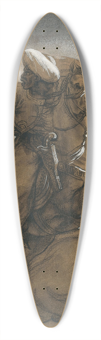 Thodore Gricault - Turkish Cavalier in Combat 39.3 inch art pintail longboard deck