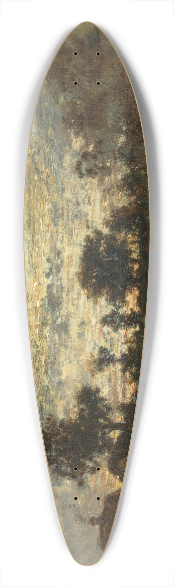 Thodore Rousseau - Ltang, coucher de soleil 39.3 inch art pintail longboard deck