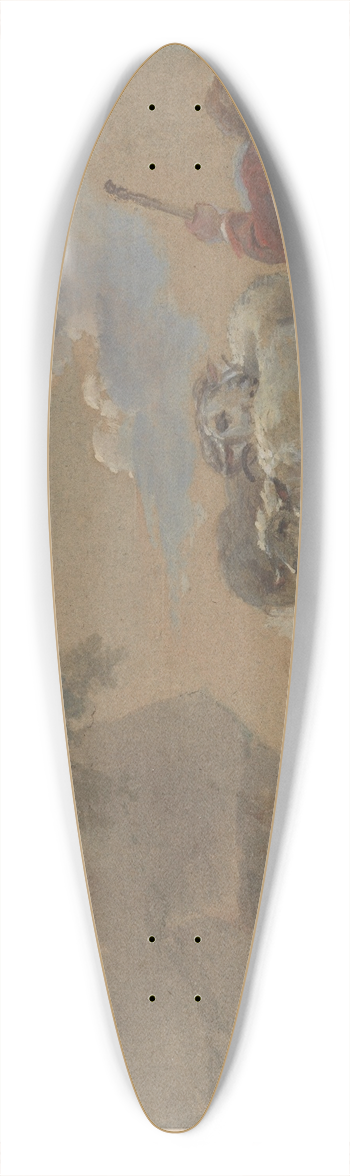 Thomas Barker - Landscape with Shepherd and Sheep 39.3 inch art pintail longboard deck
