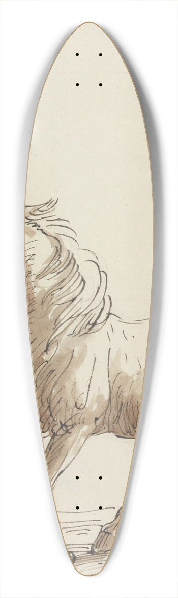 Thomas Barker - Man Leading a Horse 39.3 inch art pintail longboard deck