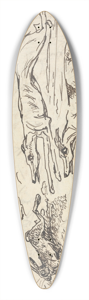 Thomas Bradshaw - Hounds Chasing a Hare 39.3 inch art pintail longboard deck