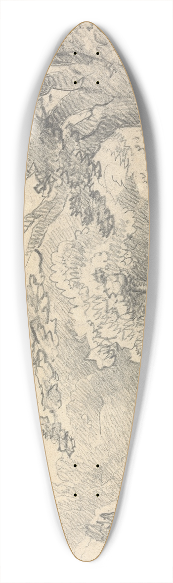 Thomas Bradshaw - Rural Landscape with a Bridge 39.3 inch art pintail longboard deck