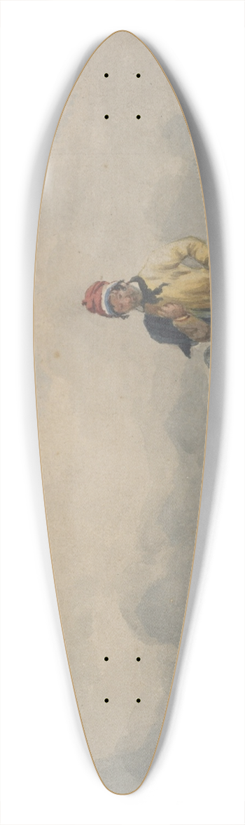 Thomas Cafe - Figure on the seashore 39.3 inch art pintail longboard deck