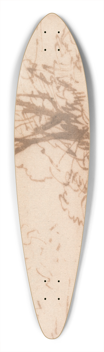Thomas Creswick - A Boat Moored by a River Bank 39.3 inch art pintail longboard deck