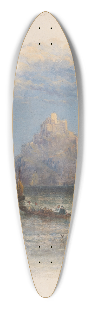 Thomas Creswick - St. Michaels Mount, Cornwall 39.3 inch art pintail longboard deck