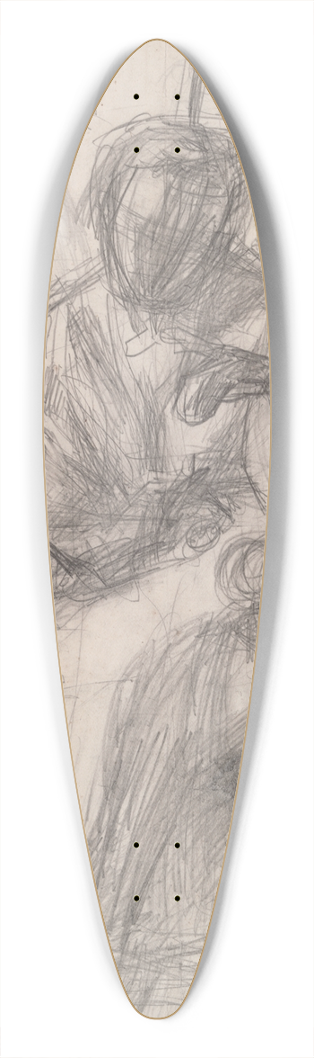 Thomas Eakins - Study for Girl with Cat- Katherine 39.3 inch art pintail longboard deck