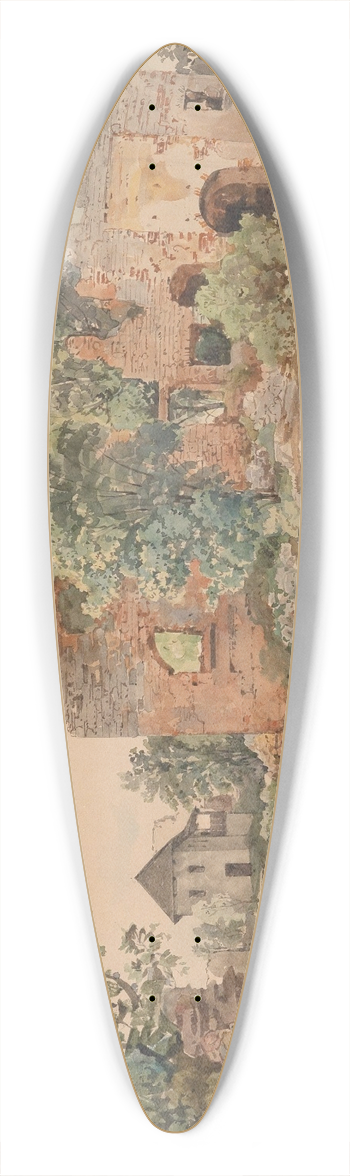 Thomas Ender - Ruine der Burg Muran in der Slowakei 39.3 inch art pintail longboard deck