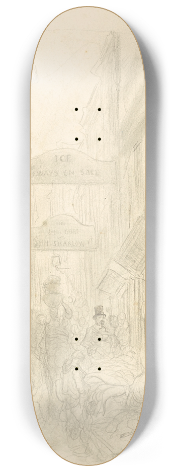 Gustave Dor - London Street Scene 8.25 inch art skate deck