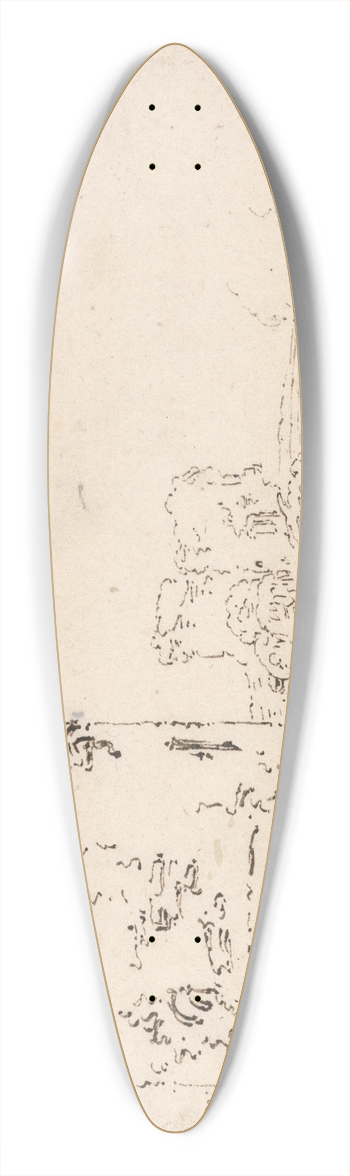 Thomas Girtin - Flint Castle 39.3 inch art pintail longboard deck