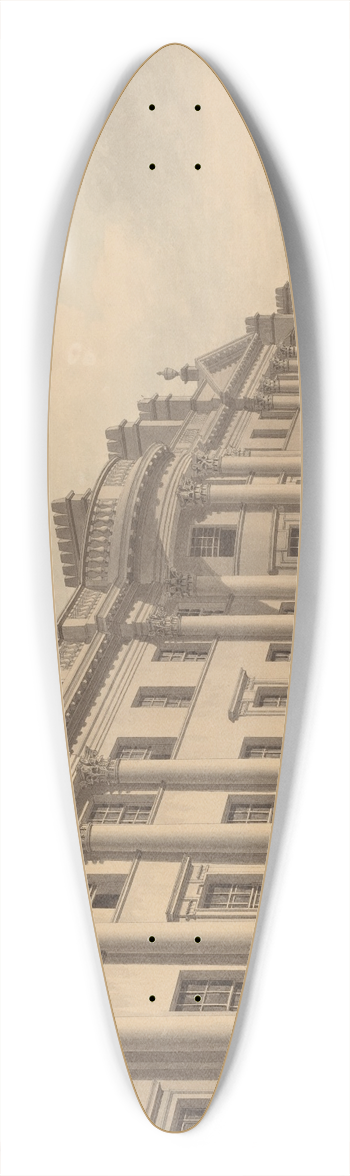 Thomas Malton - Milsom Street in Bath 39.3 inch art pintail longboard deck