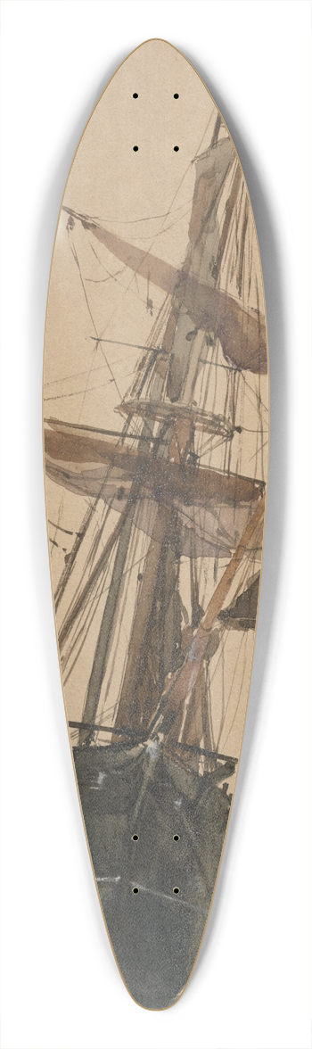 Thomas Miles Richardson - Beached Fishing Vessel 39.3 inch art pintail longboard deck