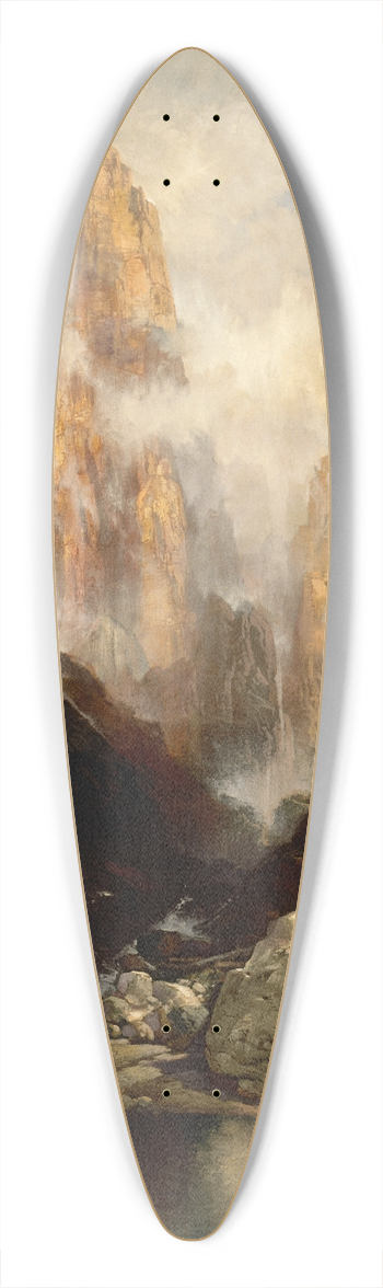 Thomas Moran - Mist in Kanab Canyon, Utah 39.3 inch art pintail longboard deck