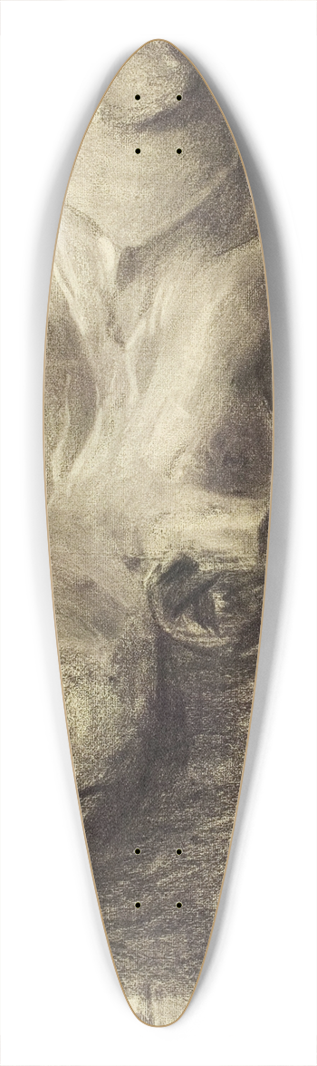 Thomas Pollock Anshutz - Cast Study, Draped Torso 39.3 inch art pintail longboard deck