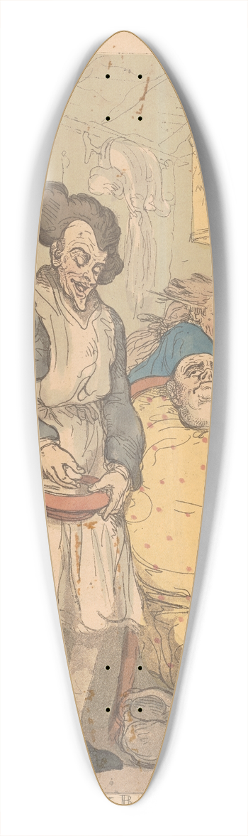 Thomas Rowlandson - A penny barber 39.3 inch art pintail longboard deck