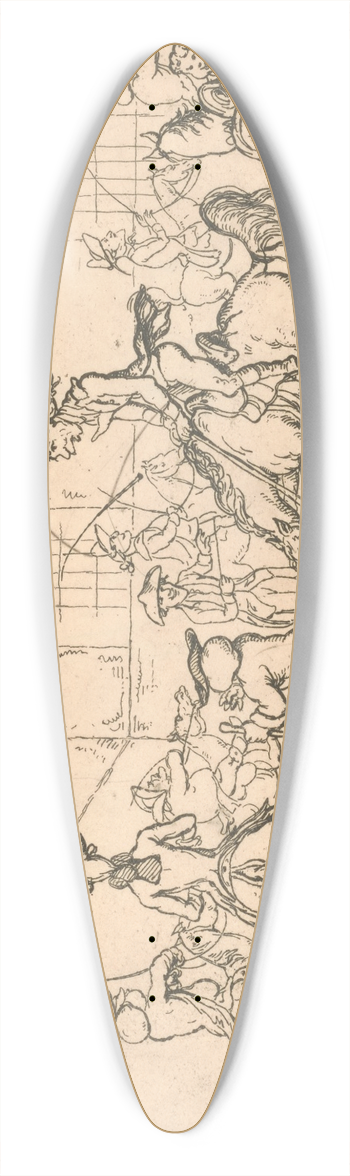 Thomas Rowlandson - A riding house 39.3 inch art pintail longboard deck