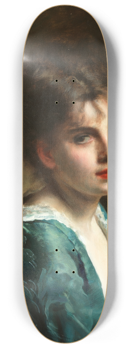 Gustave Jean Jacquet - Portrait of a young beauty 8.25 inch art skate deck