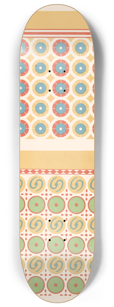 Gustave Jquier - 20. Plafond du Tombeau Damenheb (n 90), 21. Plafond du Tombeau de Menkheper (n 79) 8.25 inch art skate deck