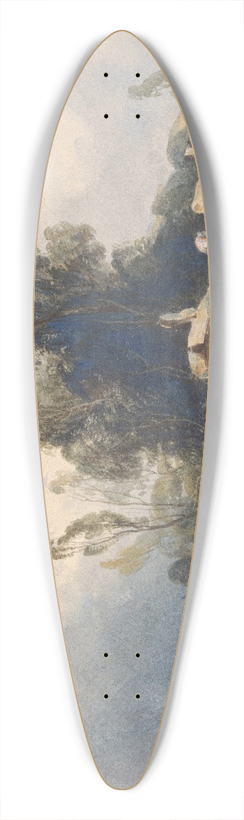 Thomas Sully - Landscape with Canal and Lock; Figures at Lock 39.3 inch art pintail longboard deck