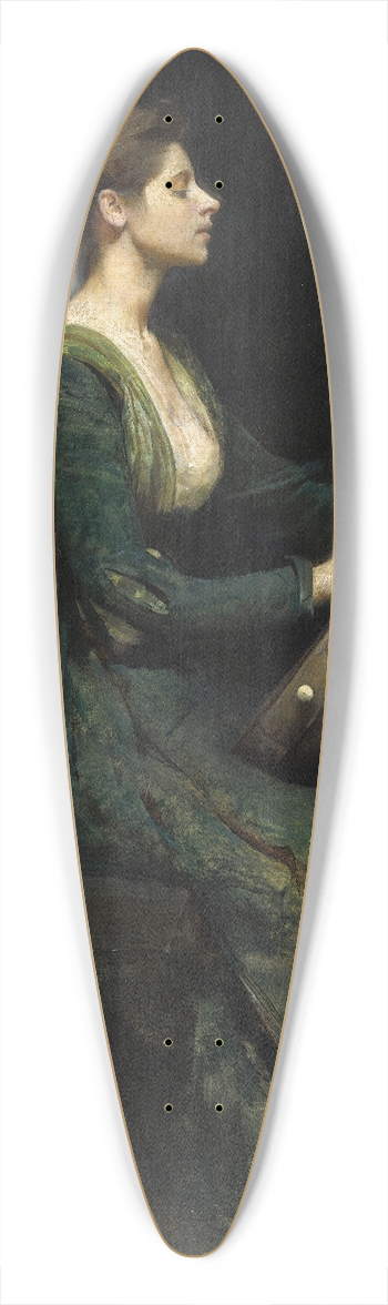 Thomas Wilmer Dewing - Lady with a Lute 39.3 inch art pintail longboard deck