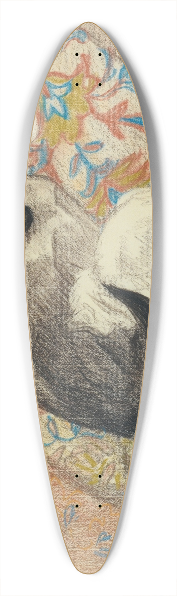 Thophile Alexandre Steinlen - Cat And Her Kitten 39.3 inch art pintail longboard deck