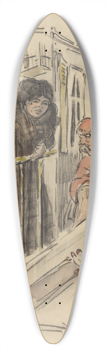 Thophile Alexandre Steinlen - Gossips 39.3 inch art pintail longboard deck