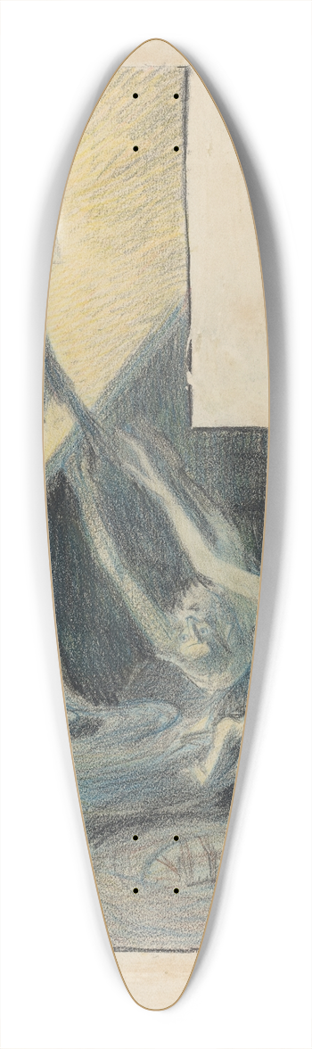 Thophile Alexandre Steinlen - La mort des pauvres-Baudelaire 39.3 inch art pintail longboard deck