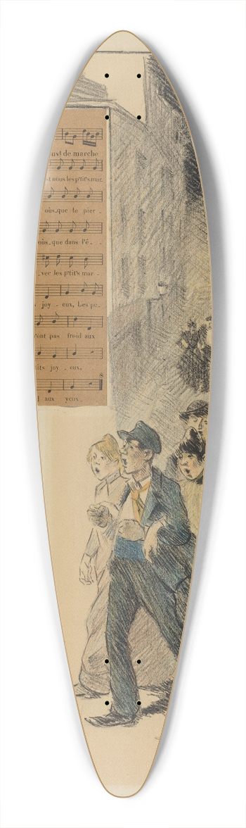 Thophile Alexandre Steinlen - Les Petits Joyeux 39.3 inch art pintail longboard deck