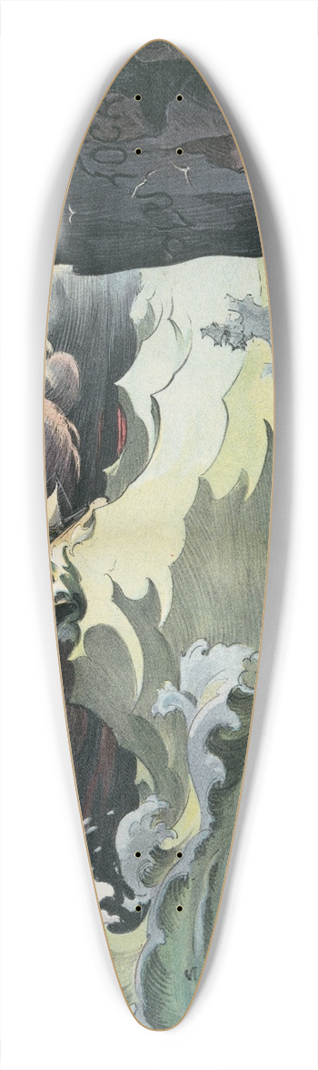Udo Keppler - A case for careful navigation 39.3 inch art pintail longboard deck