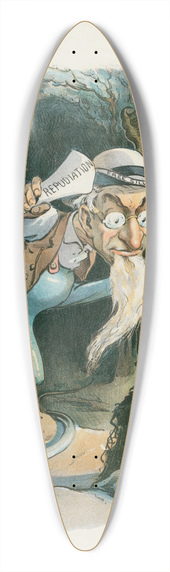 Udo Keppler - The free silver jabberwock 39.3 inch art pintail longboard deck