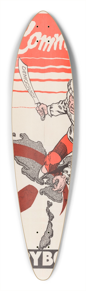 U.S. Information Agency - Stop Communism 39.3 inch art pintail longboard deck