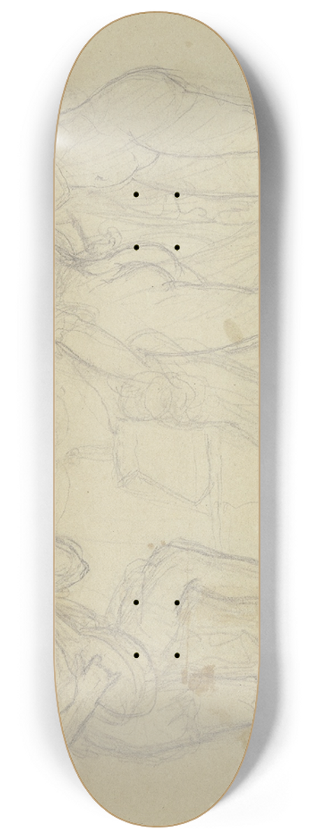 Gustav Kaupert - Am Brunnen spielt ein Jngling zwei Mdchen und einem Kind auf der Laute vor. 8.25 inch art skate deck