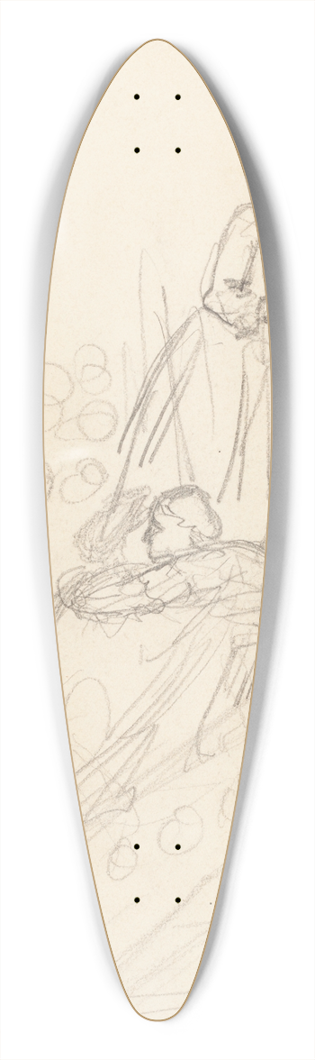 Valentine Cameron Prinsep - Figure Studies (verso) 39.3 inch art pintail longboard deck