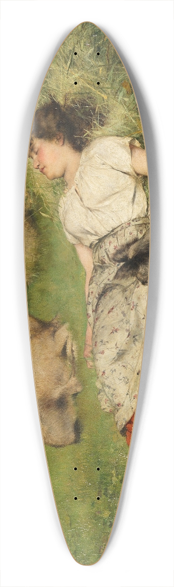 variste Carpentier - Sleeping shepherdess 39.3 inch art pintail longboard deck