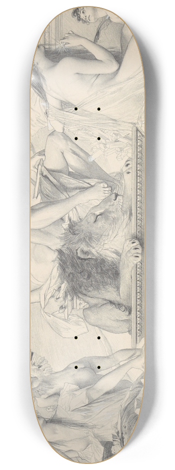 Gustav Klimt - Die Reiche der Natur 8.25 inch art skate deck