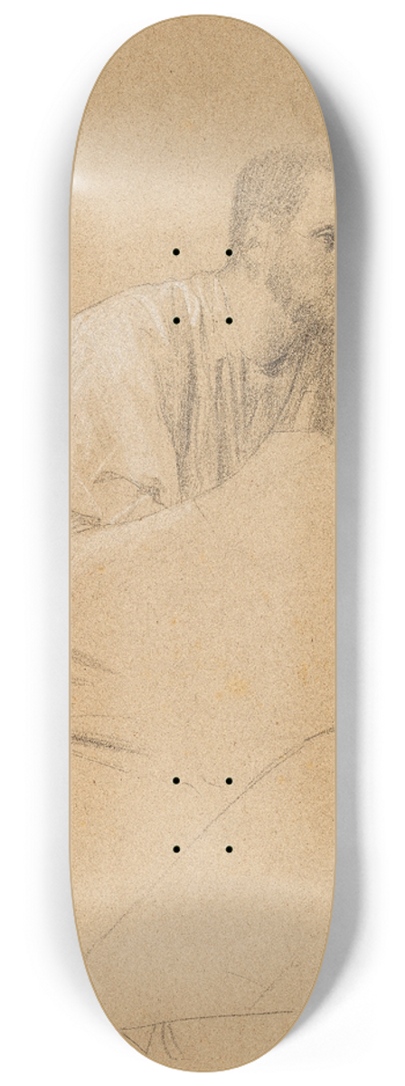 Gustav Klimt - Drawing older man 8.25 inch art skate deck