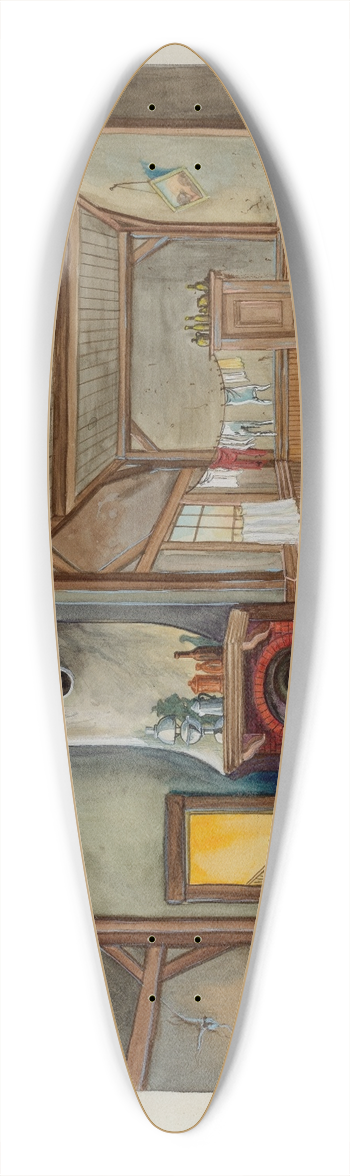 Vera Van Voris - Backdrop for Puppet Show 39.3 inch art pintail longboard deck