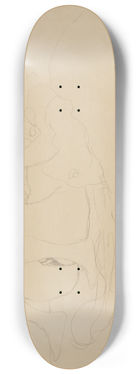 Gustav Klimt - Liegender Halbakt nach rechts 8.25 inch art skate deck